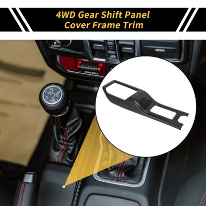 4WD Gear Shift Panel Cover for Jeep Wrangler JL JLU (2018-2024) Black