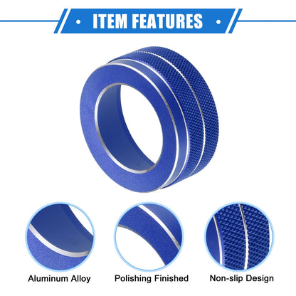 4 Pcs AC Climate Control Knob Rings for Toyota RAV4 (2019-2023) Durable Blue