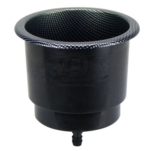 Drink Holder - Plastic Faux Carbon Print Stepped Base for Boat, Caravan, RV