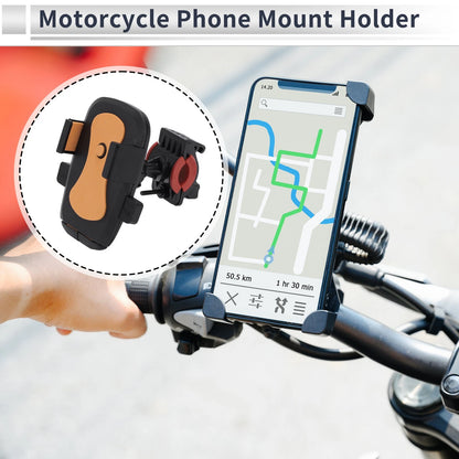 Phone Mount Holder 4.7-7.2 for Motorcycle Handlebar Mount Black Orange