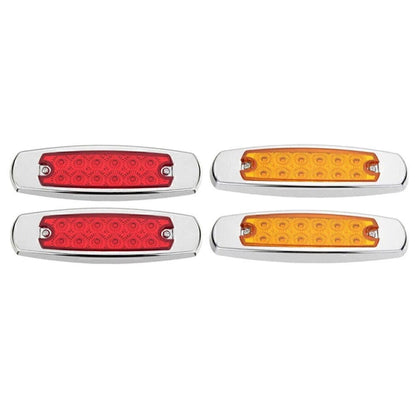 4 x 12 LED Sealed Side Marker Clearance Lights for Trailer (Red & Amber)