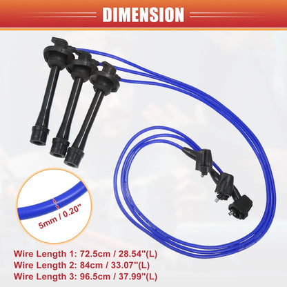 3 x Spark Plug Wire Ignition Coil Cables for Toyota Camry, Sienna (2002-2011)