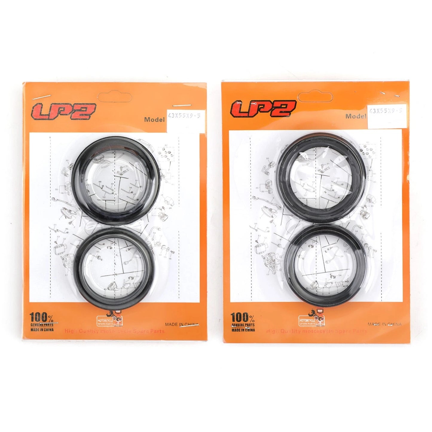 Fork Seal Ring Set with Dust Caps for Kawasaki ZX KX KLX ZR ZRX