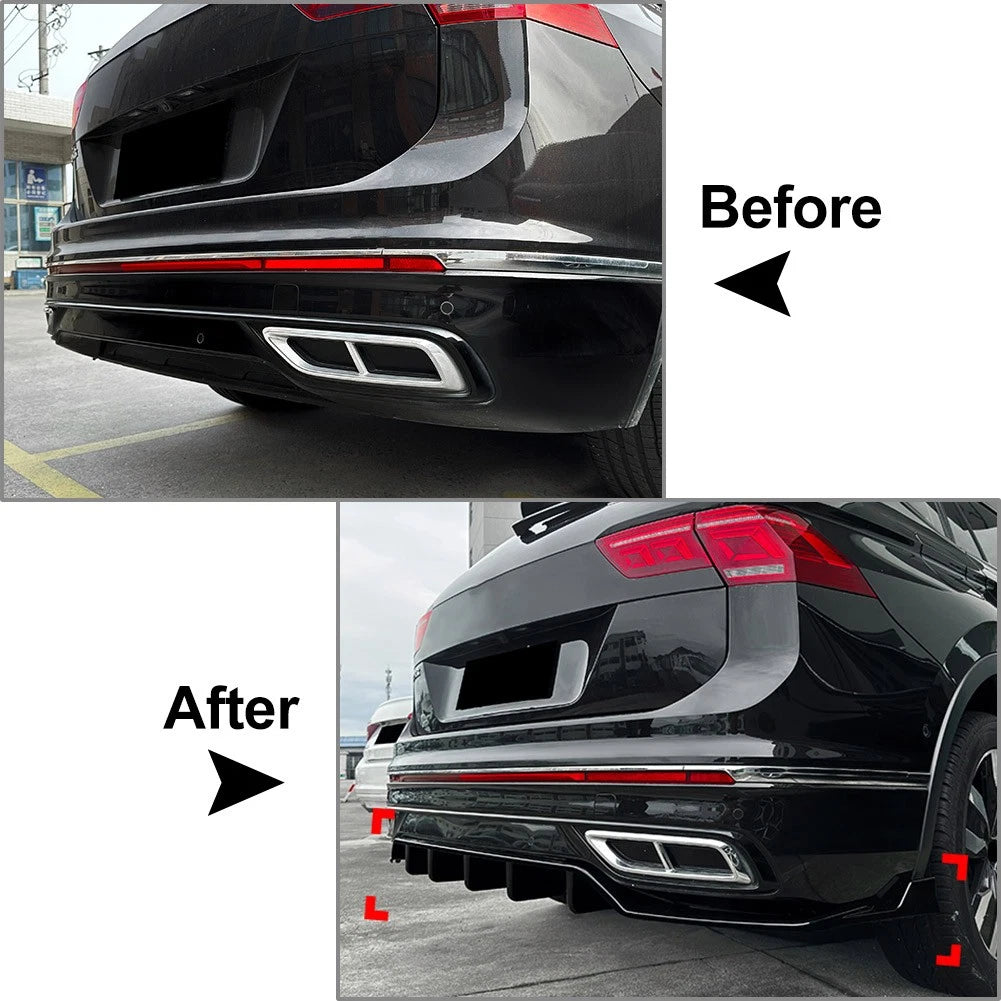 Glossy Black Rear Bumper Splitter Lip for VW Tiguan (2021-2023)