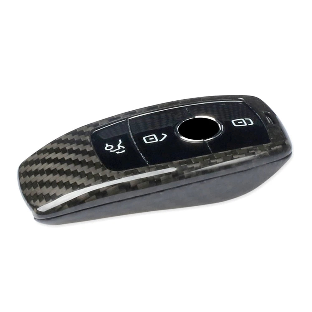 Black Car Remote Key Case Shell Cover for Mercedes Benz E-Class W213 (2017-2018)