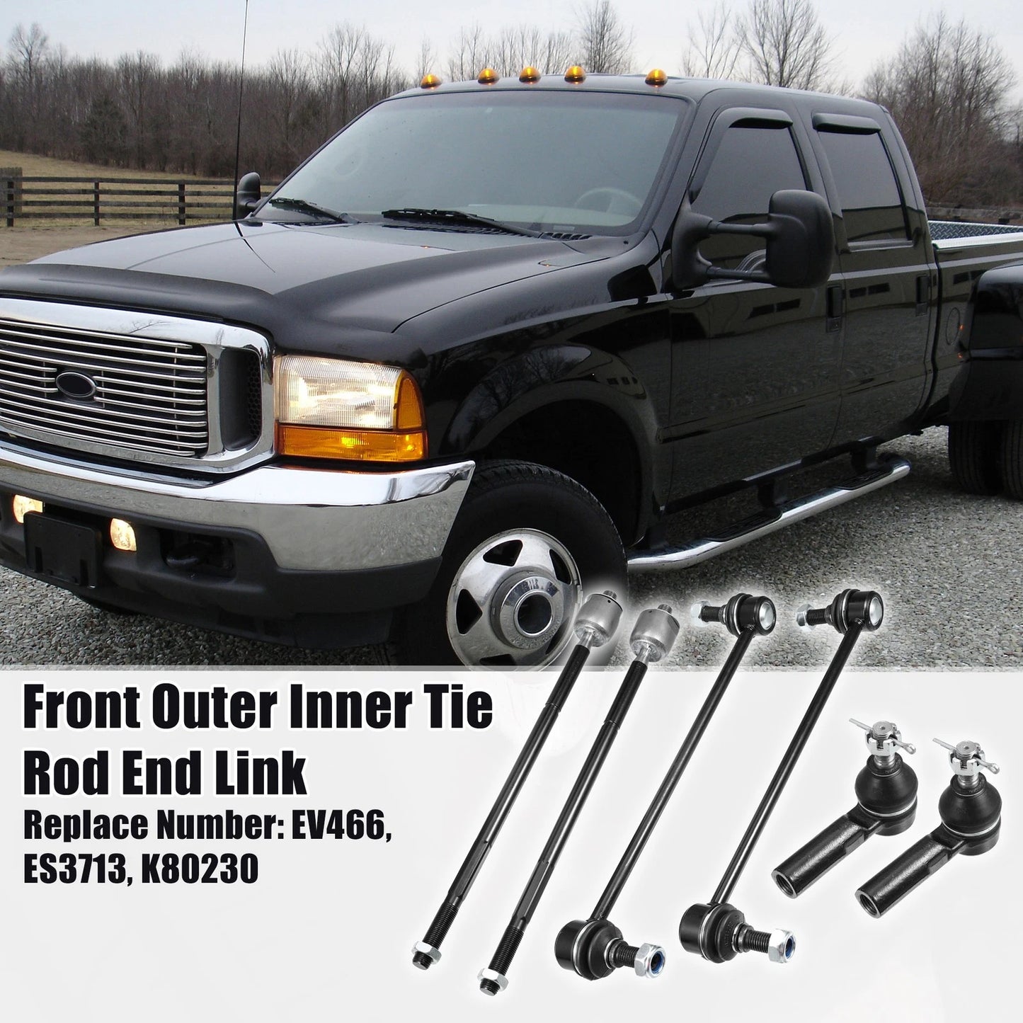 6 Pcs Front Sway Bar Links & Tie Rod Ends for Toyota