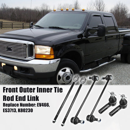 6 Pcs Front Sway Bar Links & Tie Rod Ends for Toyota