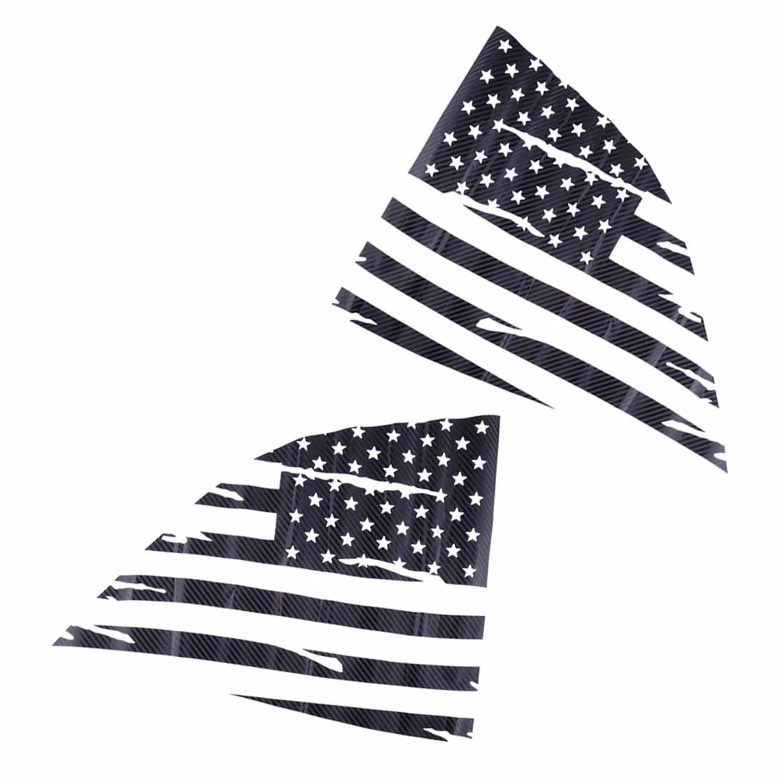 2 x Carbon Fiber Style Rear Window Flags Stickers for Dodge Challenger