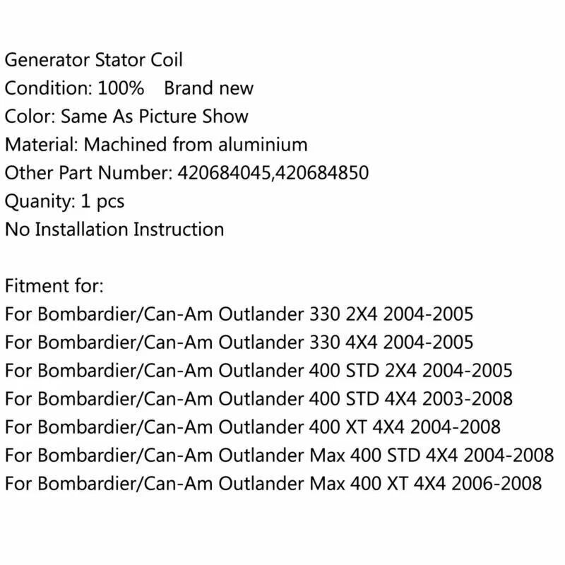 Stator Coil for Bombardier Can-Am Outlander 330 2x4 (2004-2005)