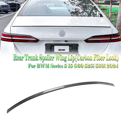 Carbon Fiber Look Rear Spoiler Lip for BMW 5 Series i5 G60 (2024)