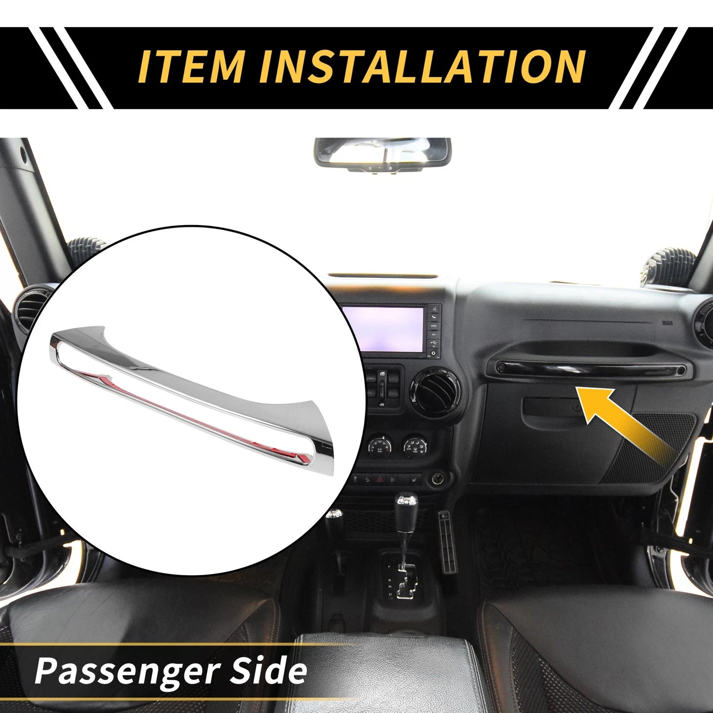 Glove Box Handle Switch Cover Trim for Jeep Wrangler JK (2007-2018)