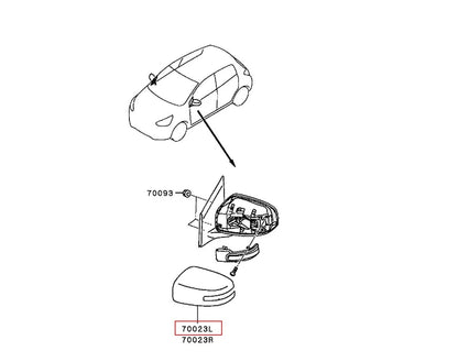 LH Mirror Cover Black for Mitsubishi Mirage (2012-2022)