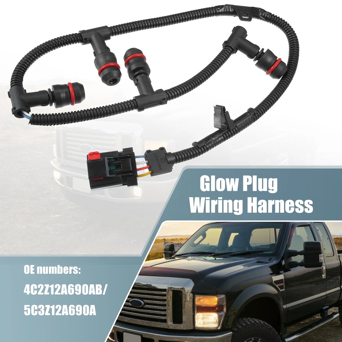 2 x Glow Plug Wiring Harness for Ford F250 Super Duty (2003-2007)