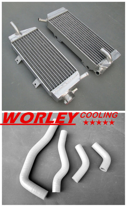Aluminum Radiator & White Hose for Honda CRF450X (2005-2016)
