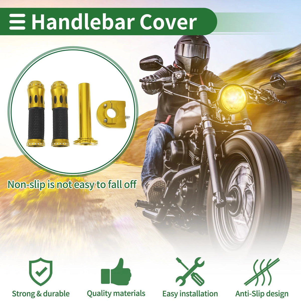 Grips 7/8" 22mm Hand Grips Cover Kit for Motorcycle