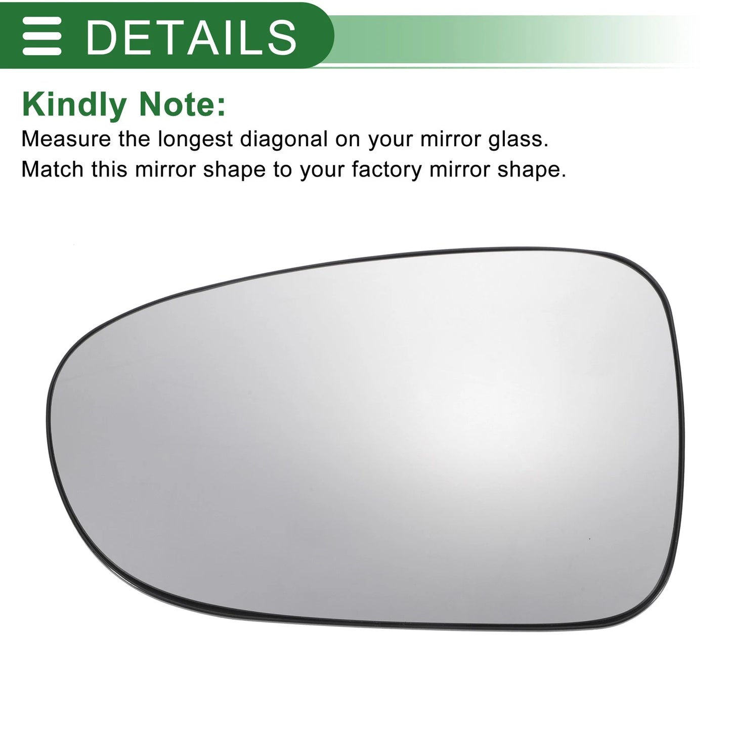 Left Side White Convex Mirror Glass for Ford Galaxy