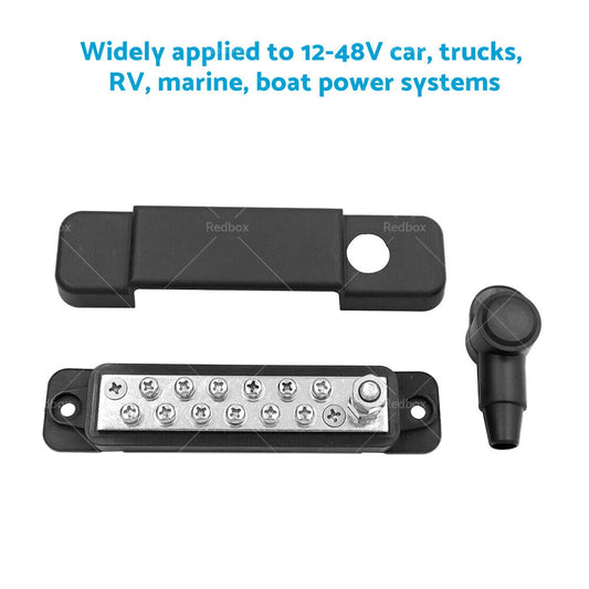 12 Terminal Power Distribution Block Bus Bar DC 48V Wiring Bars
