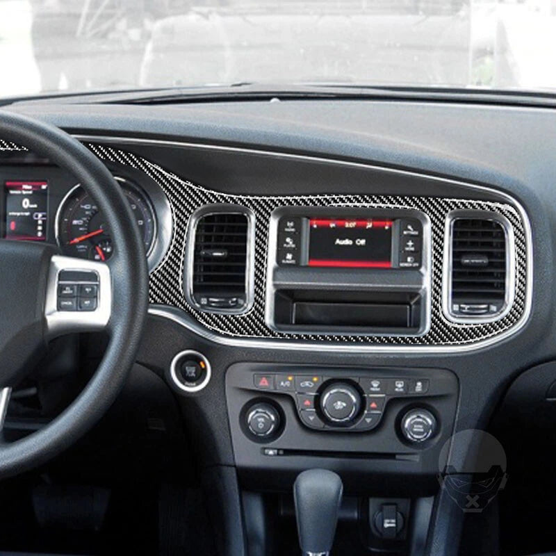 Carbon Fiber Center Consoel Dashboard Cover Trim Fit For Dodge charger 2011-2014
