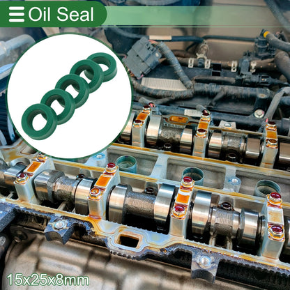 Oil Seal Seal Ring TPU 15x25x8mm High Pressure Green 5 Pcs for Make Model