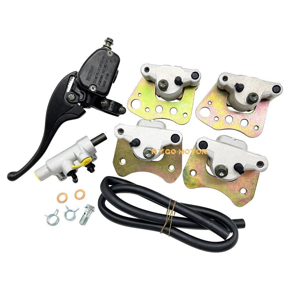 2 x Front & Rear Brake Master Cylinders & Calipers W/Pads for Polaris ATP