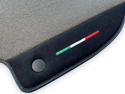 Gray Floor Mats for Ferrari F8 Tributo with Alcantara Leather (2019-2023)