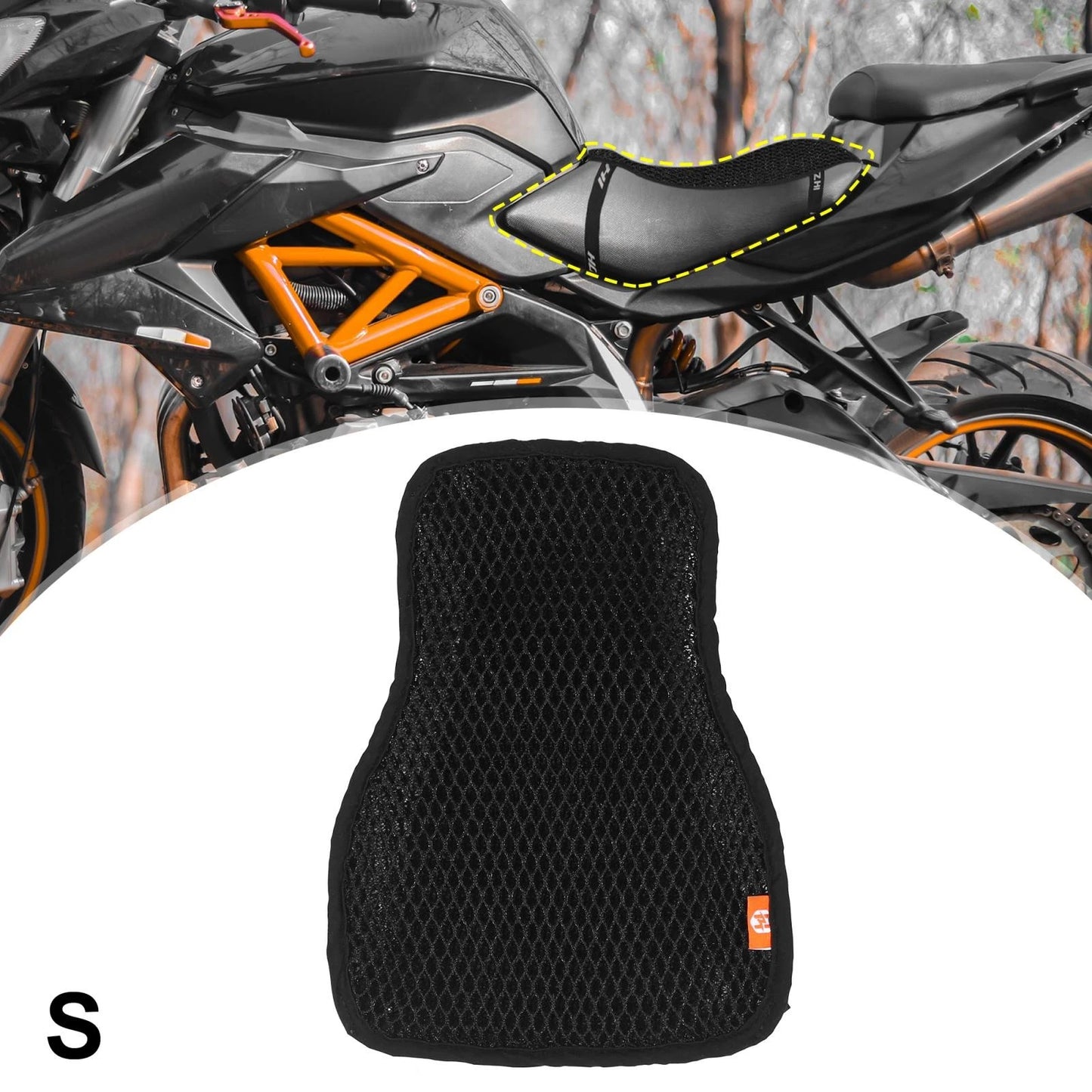 Seat Cover 36x27cm Size S Motorcycle Breathable 3D Mesh Black