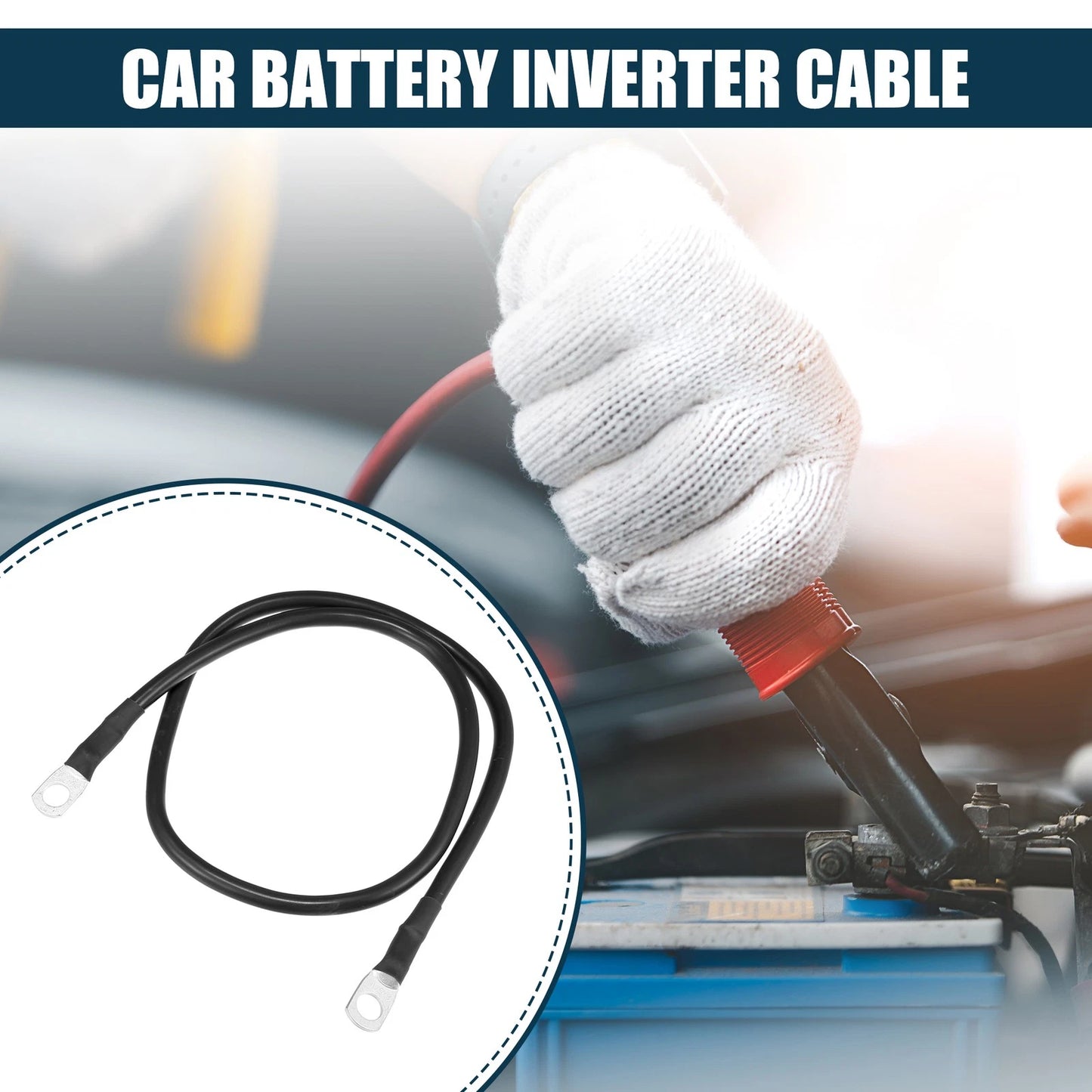Inverter Cable / 8AWG 2ft / Marine Battery Cable for Car