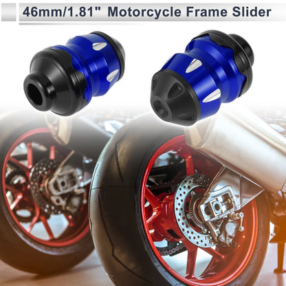 2 x 15mm Aluminum Alloy Plastic Motorcycle Slider Frame Blue for Make Model