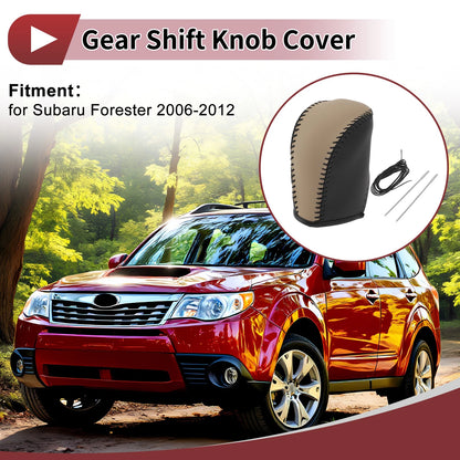 Car Gear Shift Knob Cover for Subaru Forester (2006-2012) Black Beige