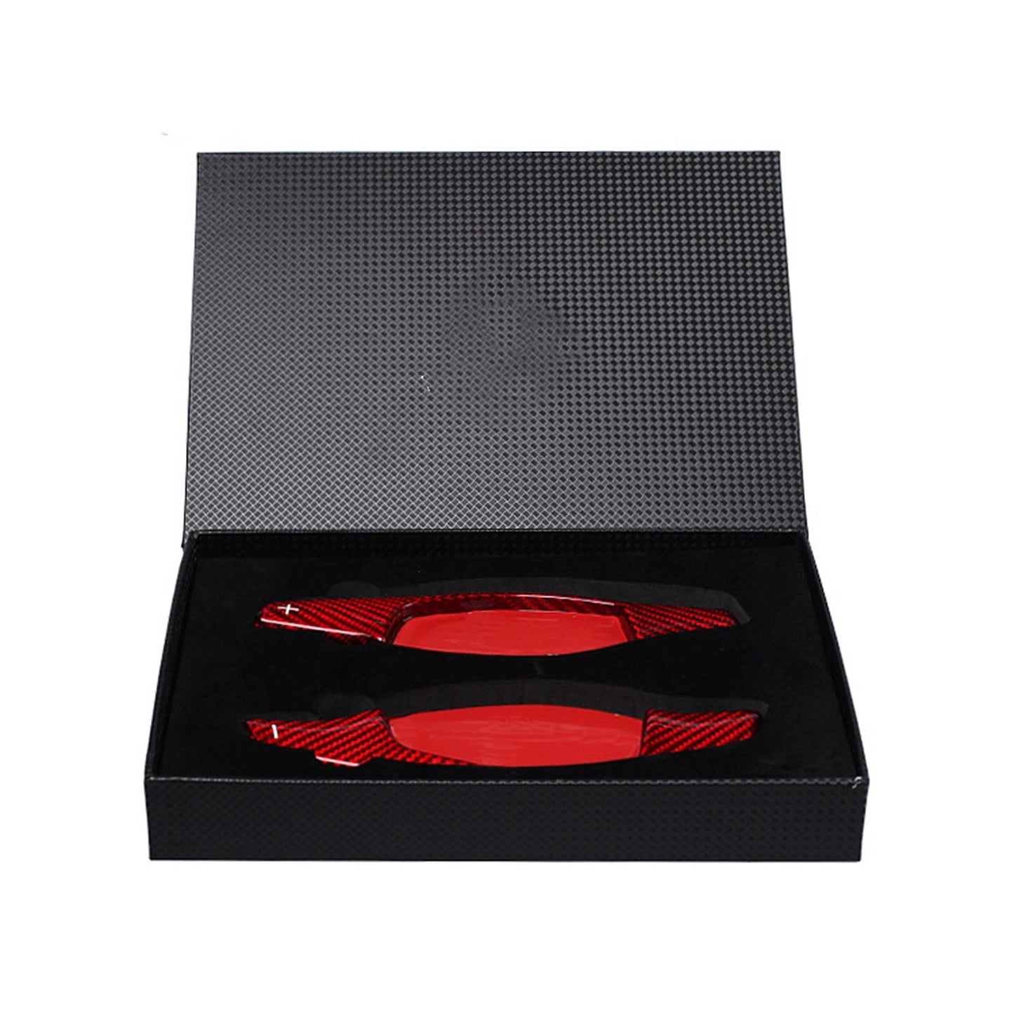 Red Carbon Steering Wheel Shift Paddle Extensions for AUDI R8 RS3 RS4 RS5 (2007-2023)