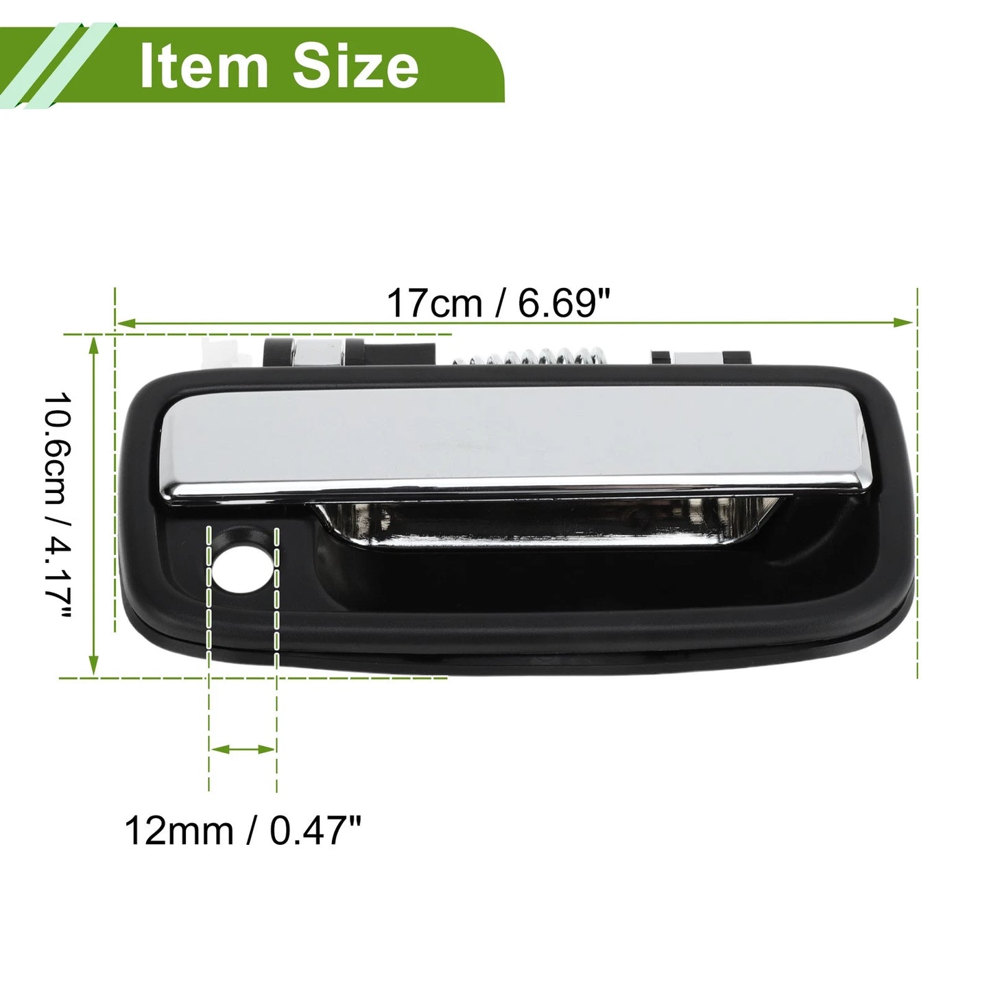 Exterior Door Handle for Toyota (Black Silver Tone, Front Right)