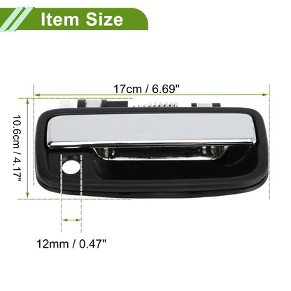 Exterior Door Handle for Toyota (Black Silver Tone, Front Right)