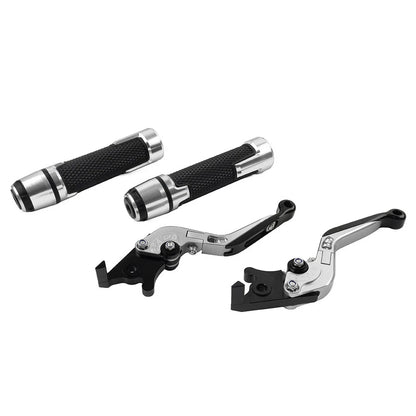 Silver Extendable Brake Clutch Levers & Handlebar Grips for BMW C650GT (2012-2018)