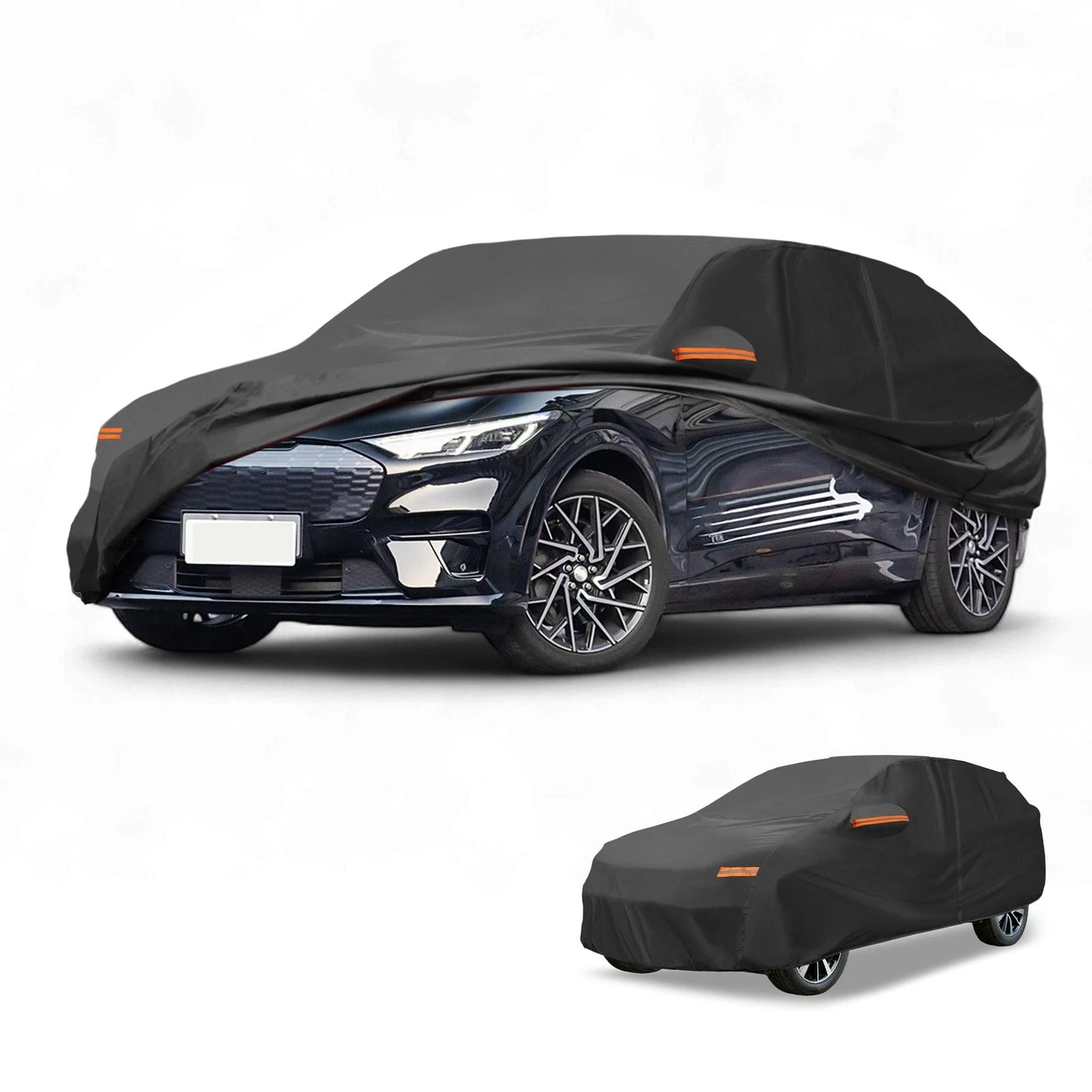 Car Cover for Ford Mustang Mach E Black 190T-PU with Zipper (2021-2023)