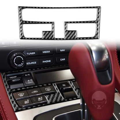 Carbon Fiber Air Condition Button Panel Cover Trim Fit For Porsche 718 2016-2023
