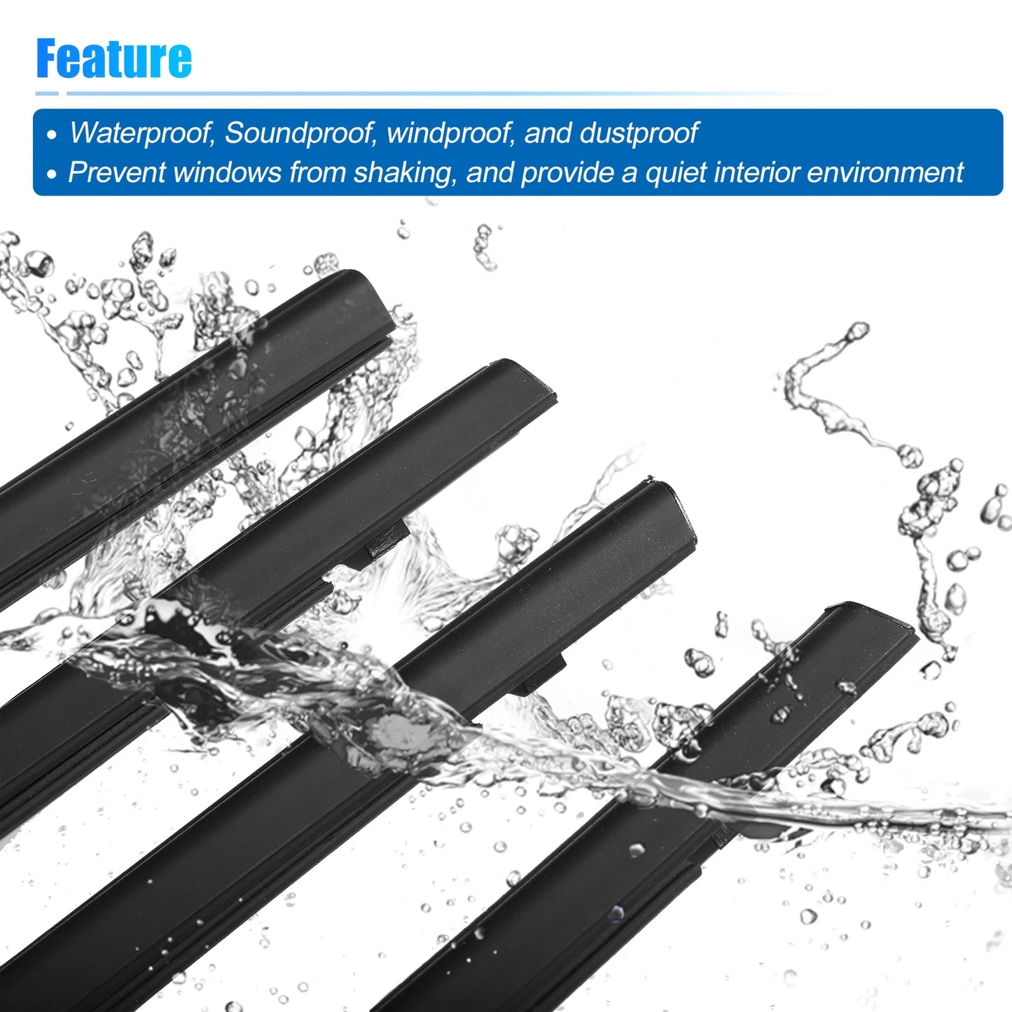 4pcs Weatherstrip Window Trim Seal for Honda Civic (2016-2021)