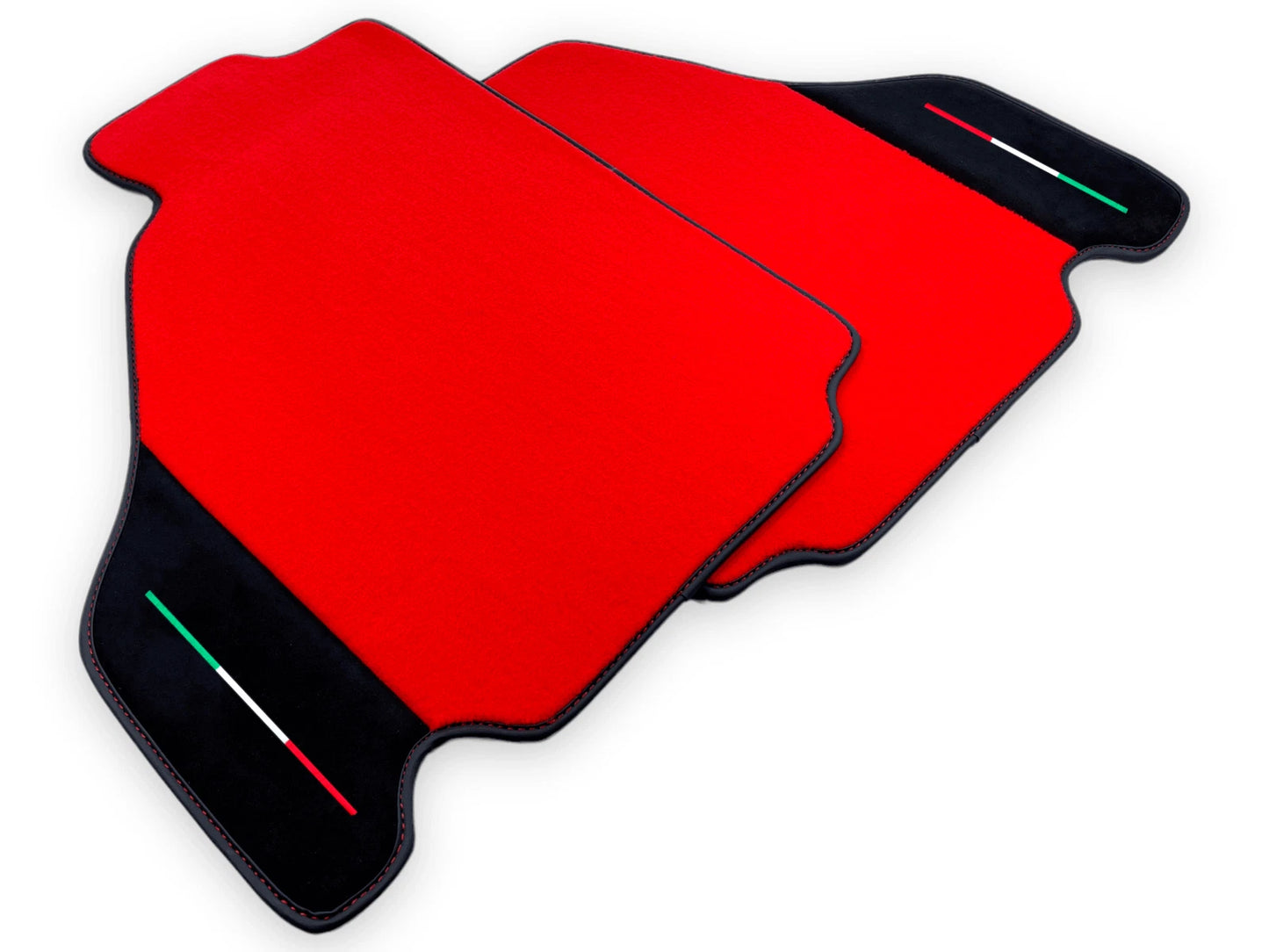 Red Floor Mats for Ferrari F430 (2004-2009) - AutoWin Brand Alcantara Style