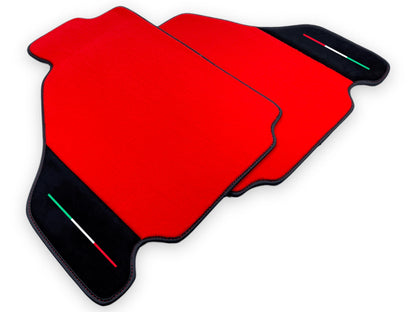 Red Floor Mats for Ferrari F430 (2004-2009) - AutoWin Brand Alcantara Style