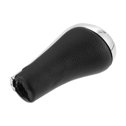 5 Speed Manual Shift Knob for BMW X1 E84 Faux Leather Black Silver Tone (2009-2015)