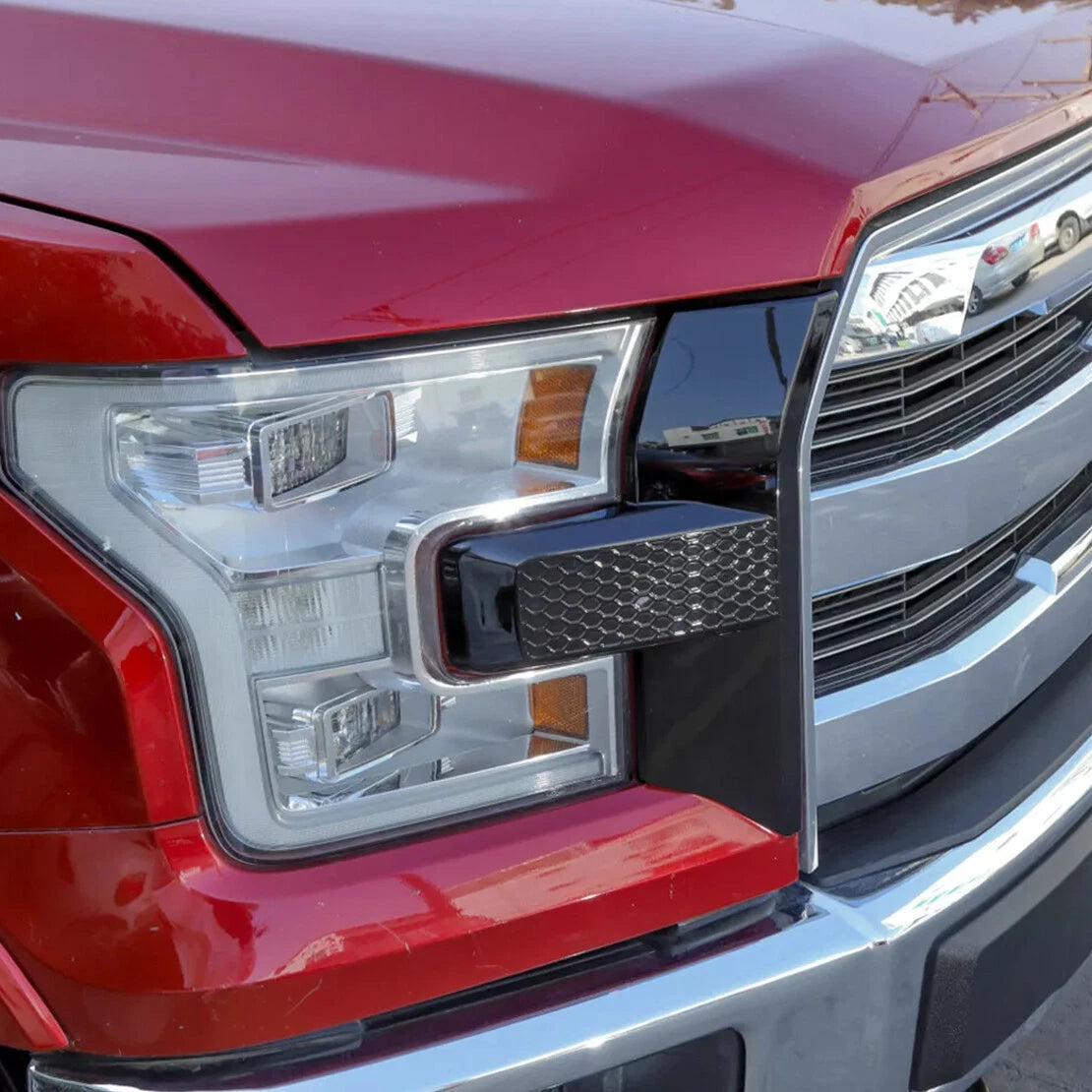 Black Front Bumper Headlight Grille Cover Trim for Ford F150 (2015-2020)
