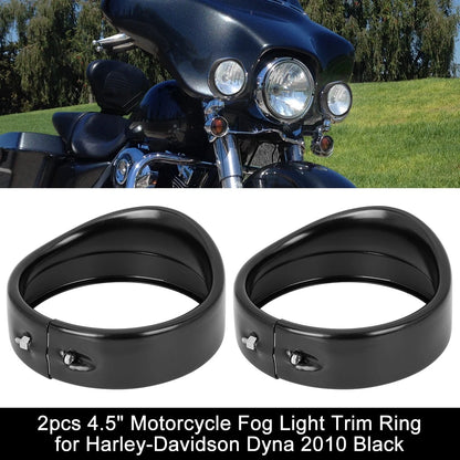 2 x 4.5" Fog Light Trim Ring for Harley Dyna (2010–2010)