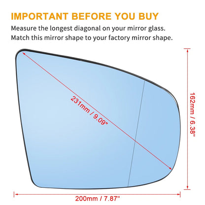 Rearview Mirror Glass Heated with Backing Plate for BMW X5 (2008-2013)