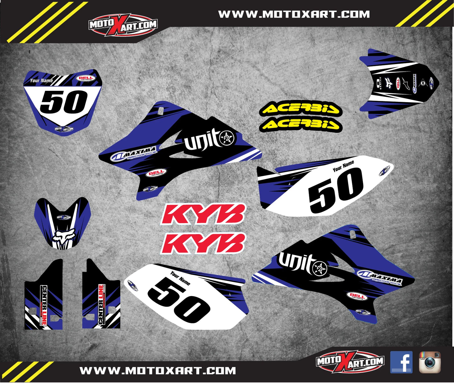 Custom Graphic Kit for Yamaha TTR 50 (2006-2019) - DIGGER STYLE Stickers