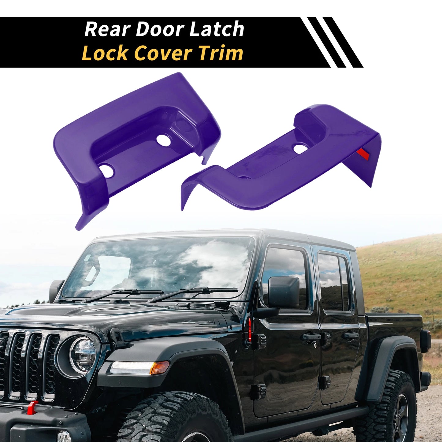 Rear Door Latch Lock Cover Trim for Jeep Wrangler JL JLU (2018-2024) - Purple