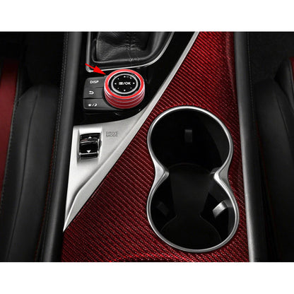 Red Multimedia Knob Cover Trim for Infiniti Q50 (2014-2019)