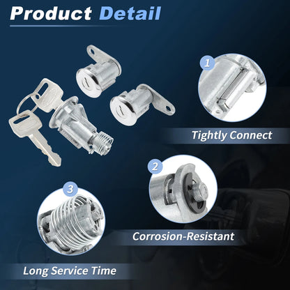 Door & Trunk Lock Cylinders Kit for Ford Thunderbird, Lincoln (1970-1986)