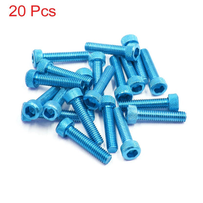 20pcs Blue M6x30 Hex Socket Bolts Screws for Motorcycle Auto Car