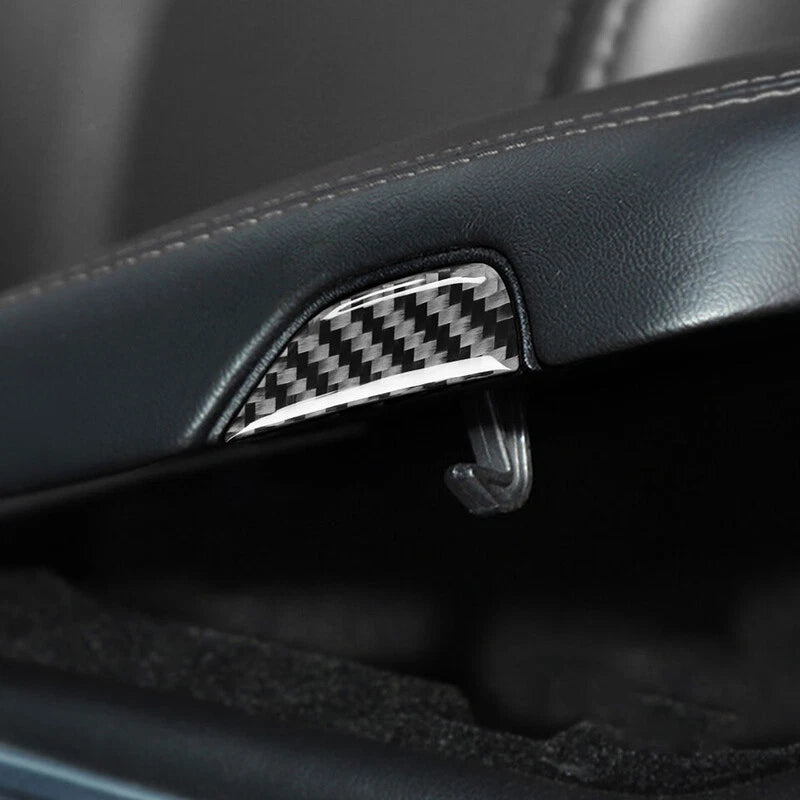 Carbon Fiber Center Armrest Box Button Trim Cover for Dodge Challenger (2015+)