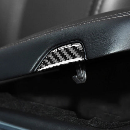 Carbon Fiber Center Armrest Box Button Trim Cover for Dodge Challenger (2015+)