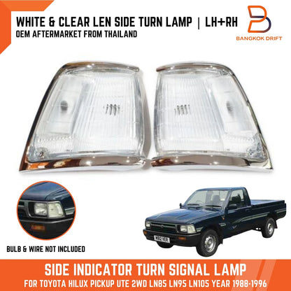 Chrome White Turn Signal Light Blinker Lamp for Toyota Hilux (1988-2005)